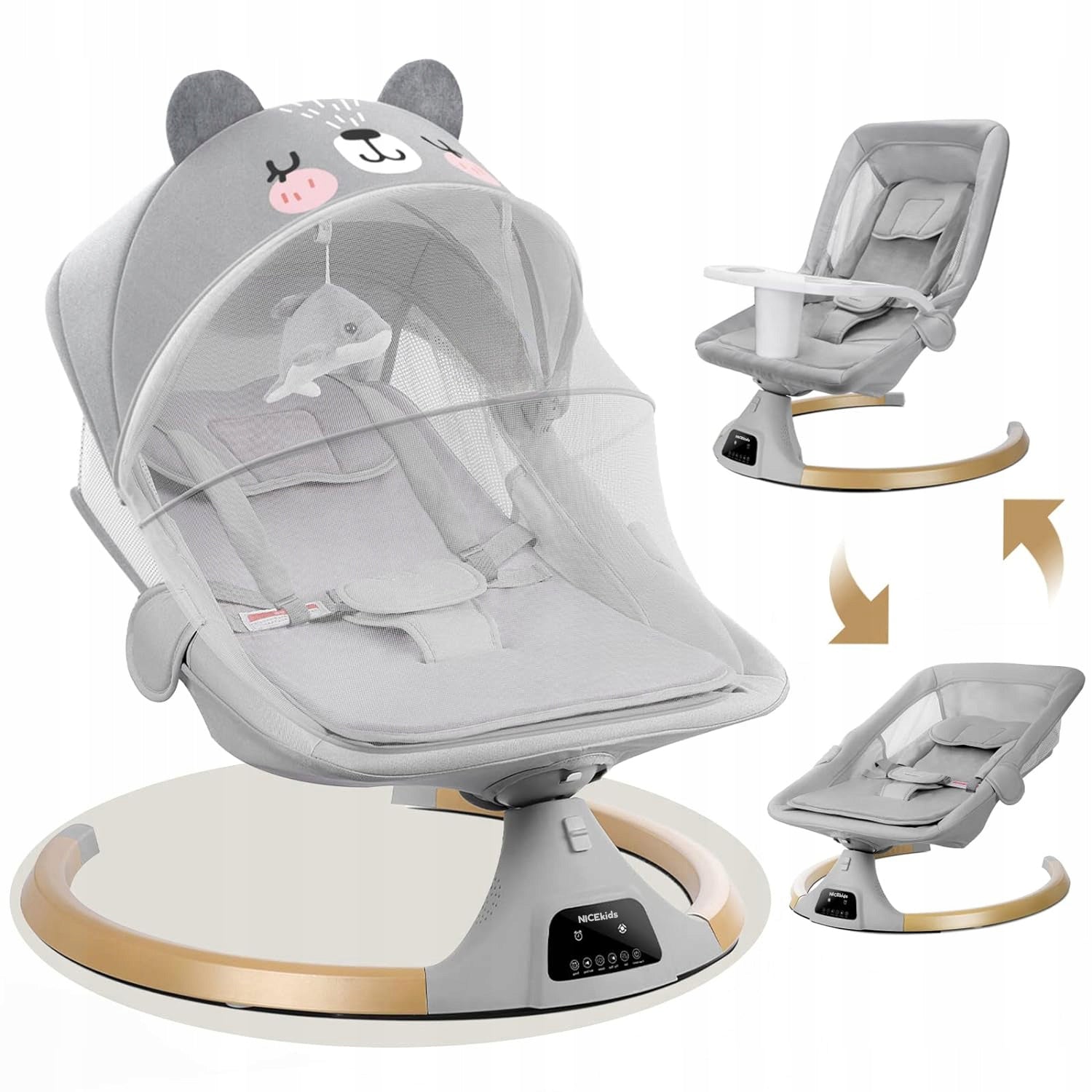 2x BABY LOUNGER ELECTRIC ROCKER NICEKIDS + BLUETOOTH REMOTE CONTROL