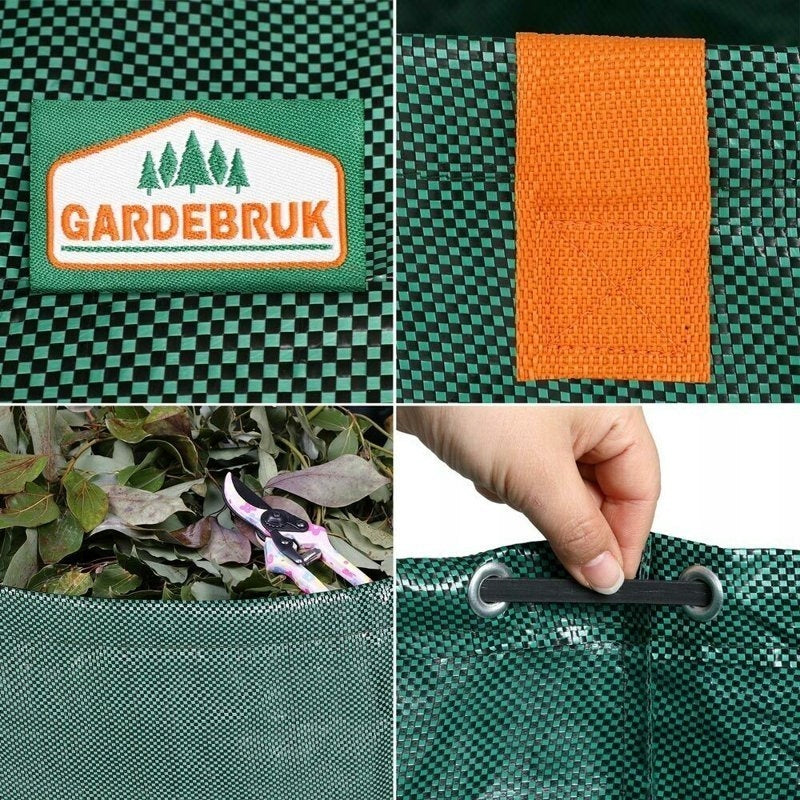 2x BASKET GARDEN BAG ON GRASS LEAVES WITH HANDLES Type bag for leaves