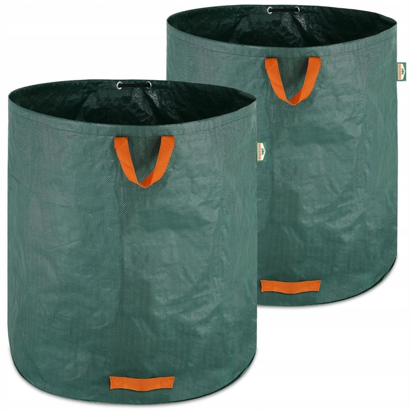 2x BASKET GARDEN BAG ON GRASS LEAVES WITH HANDLES