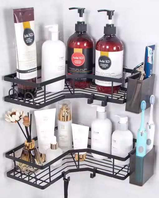 2x BATHROOM HANGING SHELF Corner Shower Shelf Set LOFT Hooks Brand no brand
