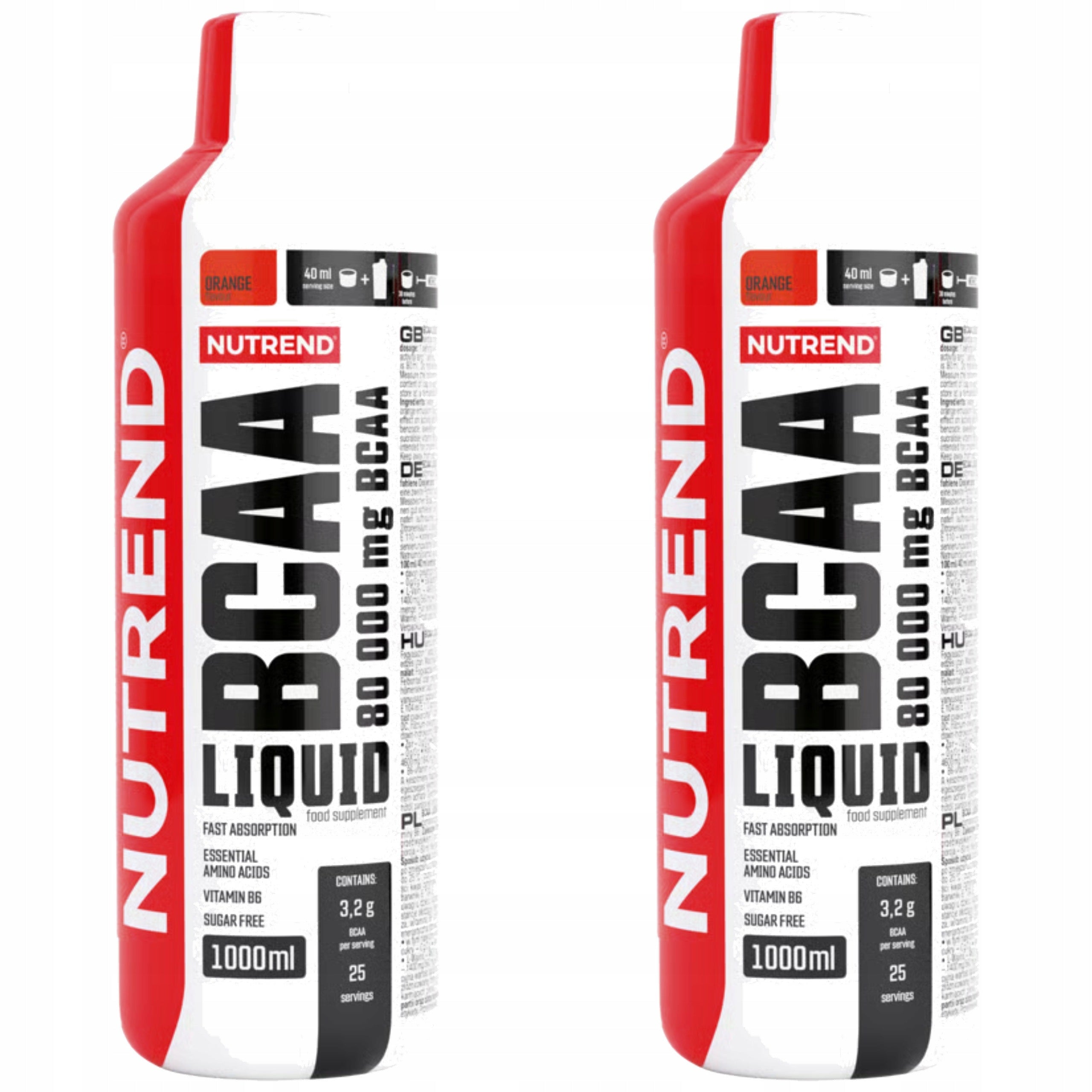 2x BCAA branched chain amino acids regeneration muscle mass NUTREND 1000ml