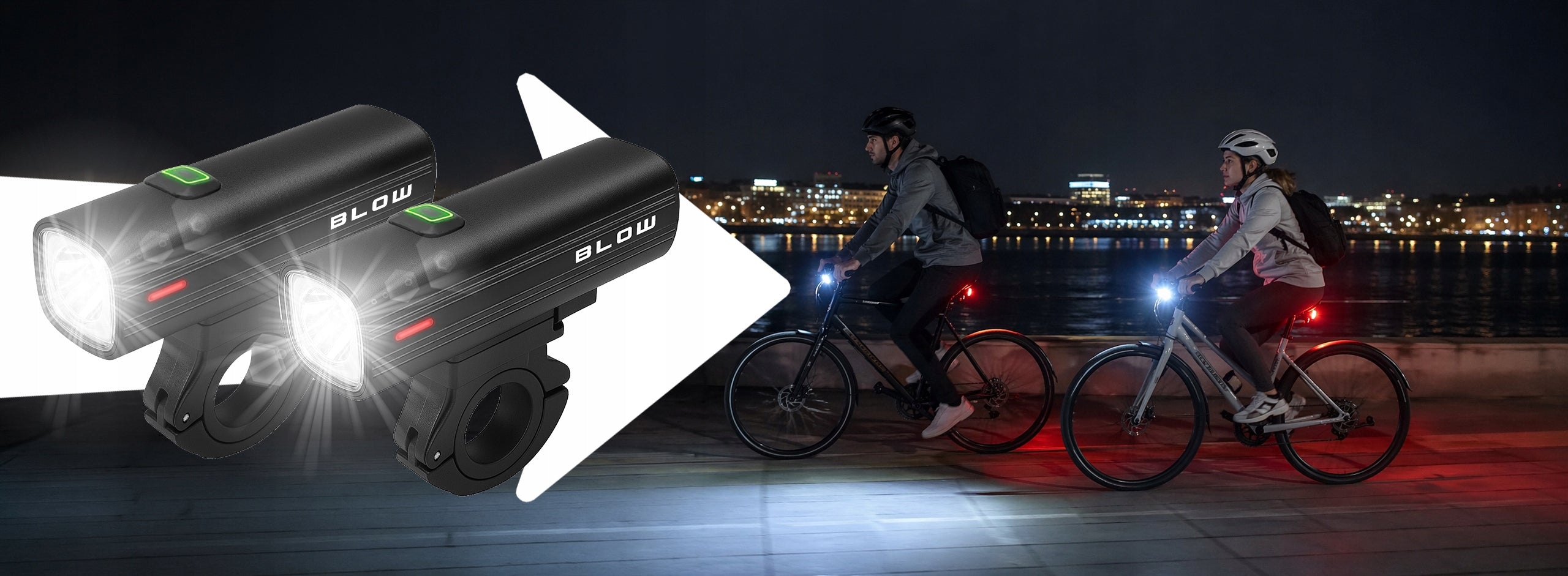 2x BICYCLE LIGHT FRONT METAL USB 1000 LM POWERBANK 4800 mAH + REAR Packaging status original