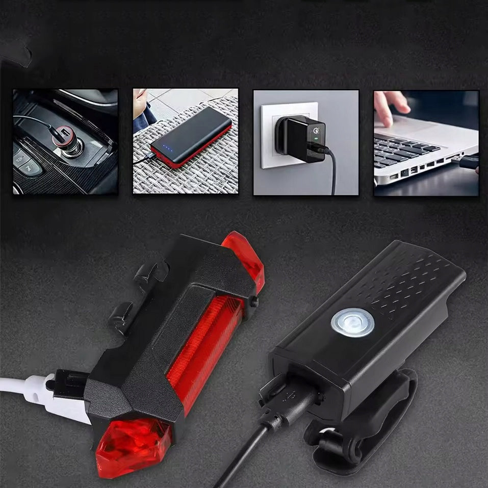 2x BICYCLE LIGHT FRONT REAR LED USB SET FRONT REAR Manufacturer code DSJ 4266