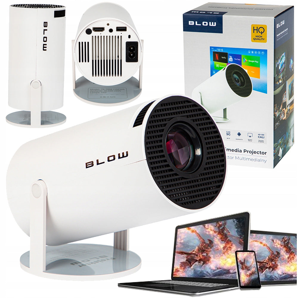 2x BLOW PORTABLE PROJECTOR ANDROIDTV HD CINEMA WHITE
