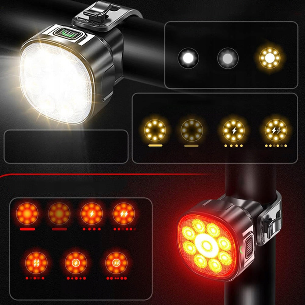 2x Bicycle Light Front Rear Led Front Rear Flashlight Cordless Ip65 Packaging status original