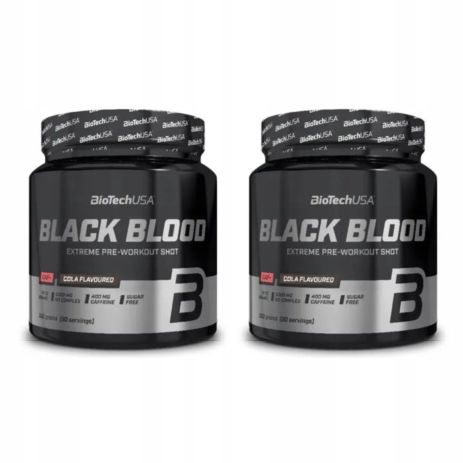 2x BioTech USA Black Blood CAF+ 300g cola flavoured