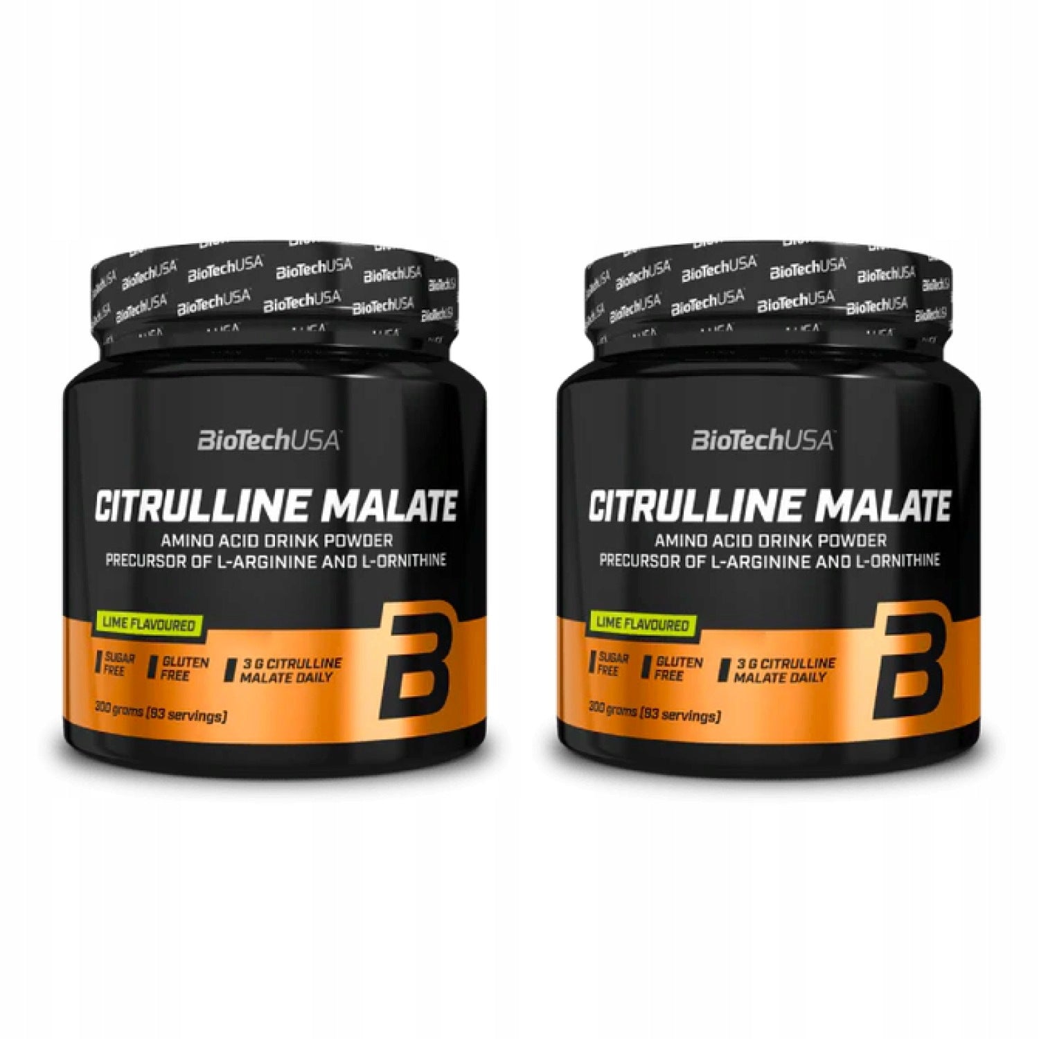 2x BioTech USA Citrulline Malate 300g with lime flavour