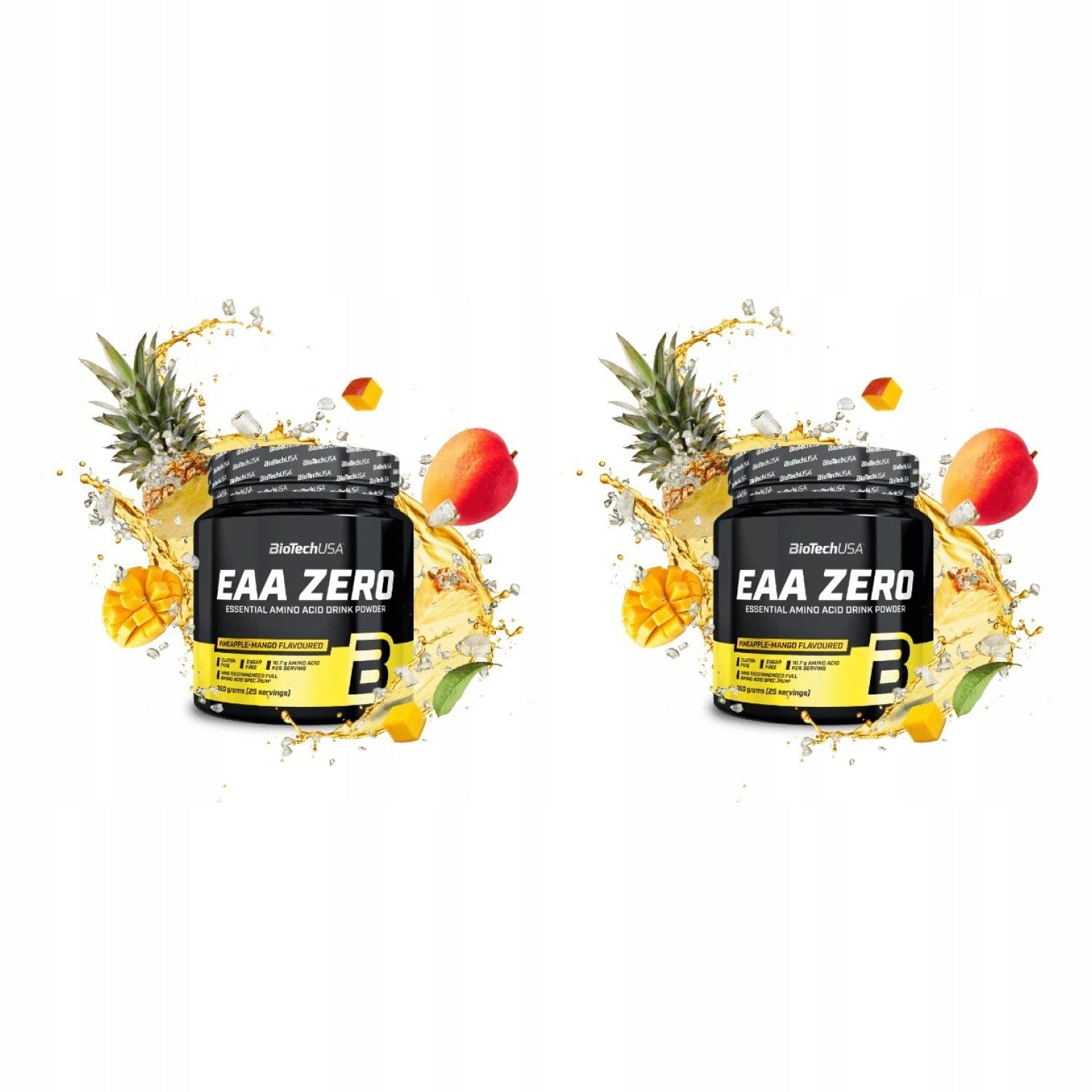 2x BioTech USA EAA ZERO 350 g Pineapple-Mango Flavoured