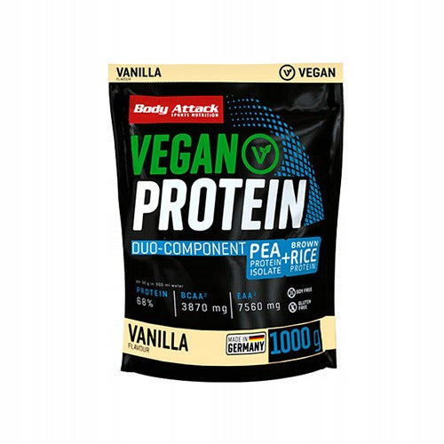 2x Body Attack Vegan Protein 1000g Expiration date at least six months from the date of purchase