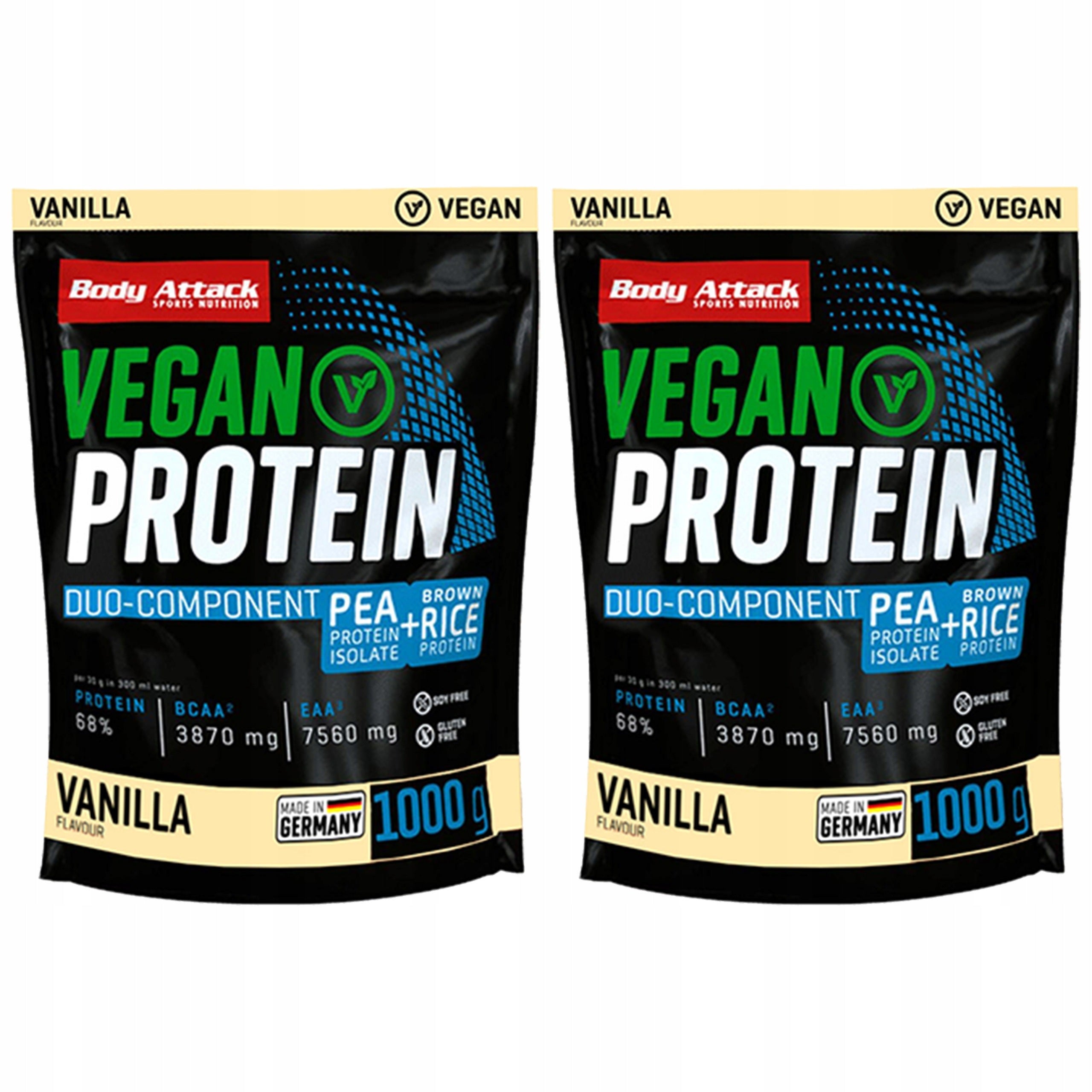 2x Body Attack Vegan Protein 1000g