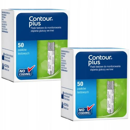 2x CONTOUR PLUS TEST STRIPS BLOOD GLUCOSE MEASUREMENT 2x50 PCS