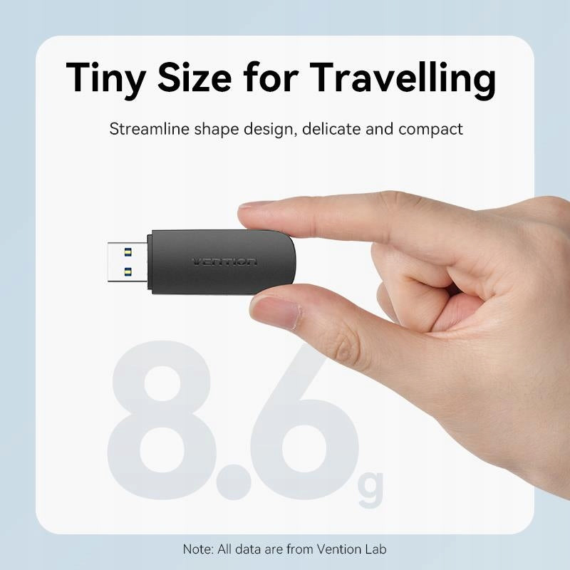 2x Card Reader 2 in 1 USB 3.0 A Vention (SD+TF) black Dual Drive Letter Kind universal