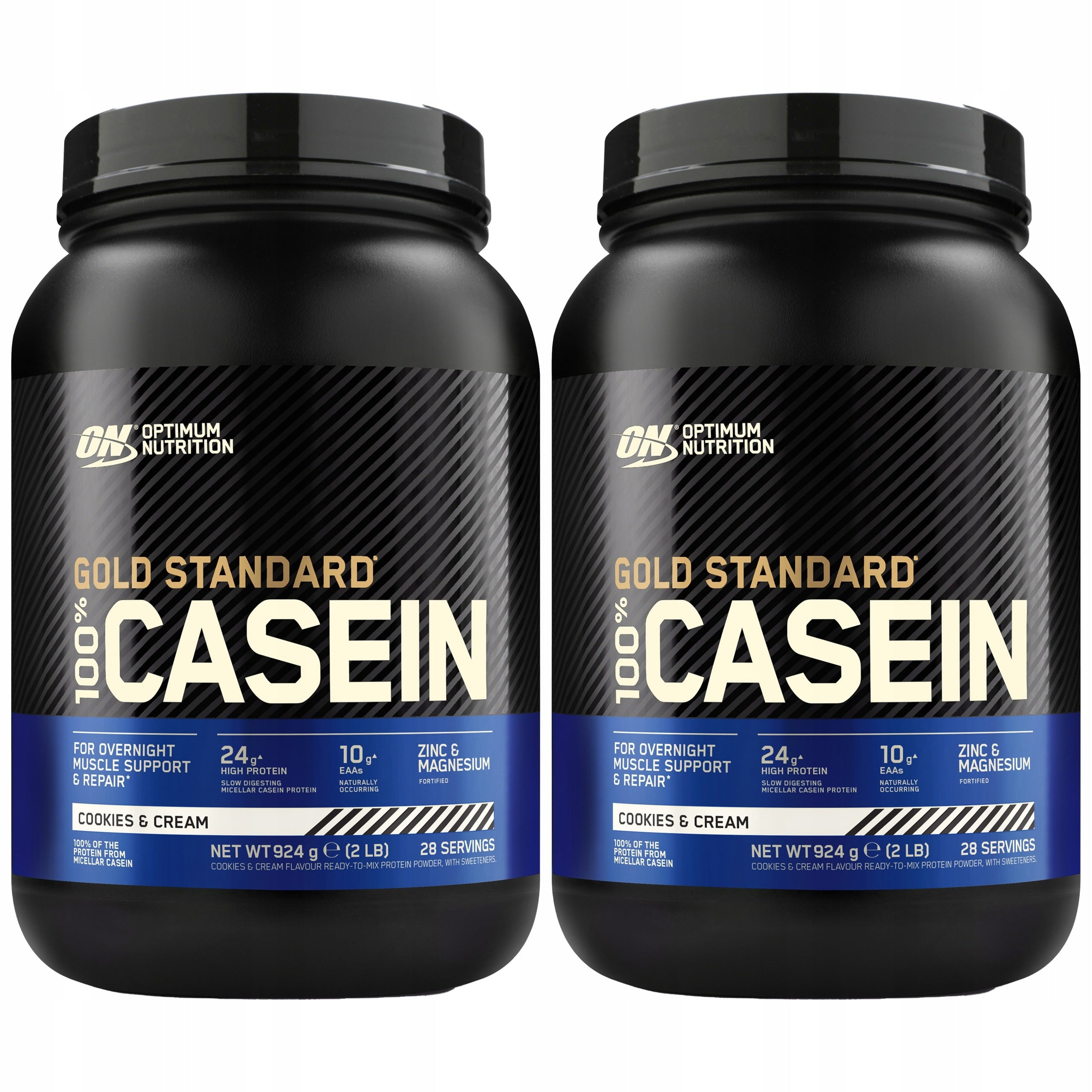 2x Casein OPTIMUM NUTRITION Casein Gold Standard 924g Cookies Cream Night
