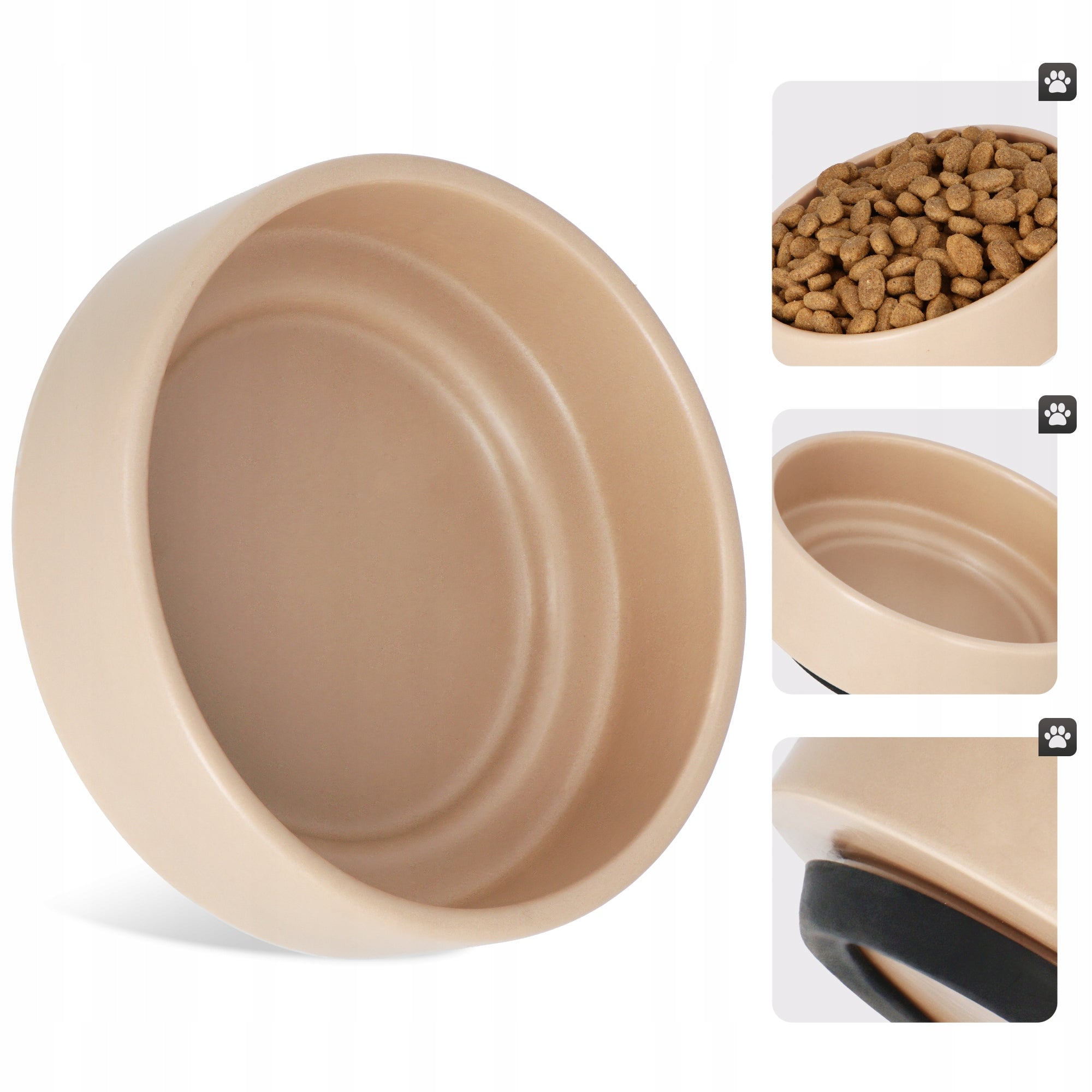 2x Cat DOG BOWL 0,5 CERAMIC Puppy Bowl ANTI-SLIP RESISTANT 8K Capacity 0.5 l