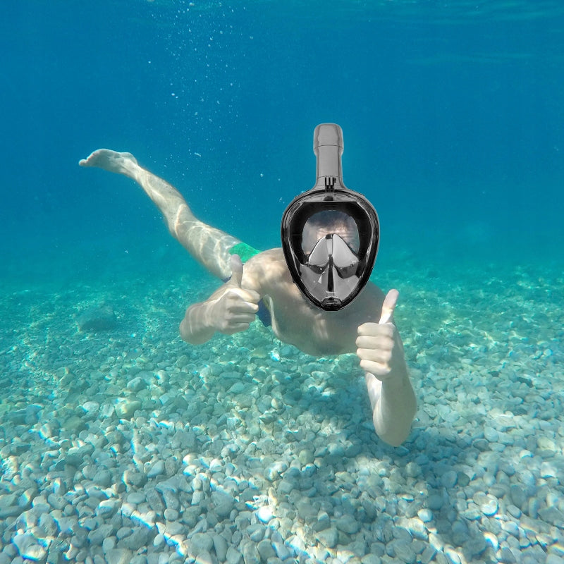 2x Children's Diving Mask Full Face With Tube Retoo S032 Black Model S032