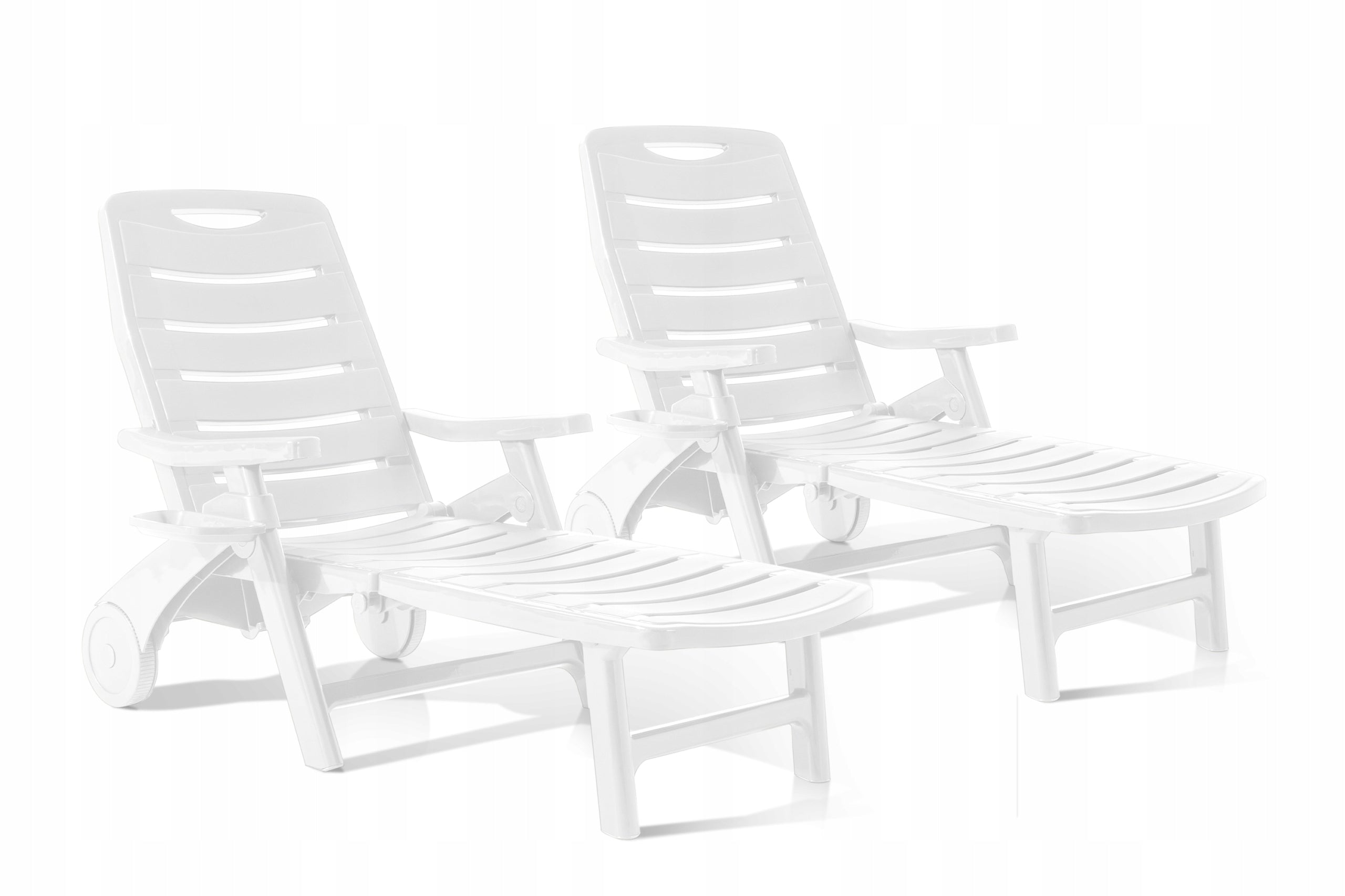 2x DECKCHAIR ON WHEELS KONSIMO TIDIA – GARDEN AND POOL DECKCHAIR FOR GARDEN Frame material synthetic material