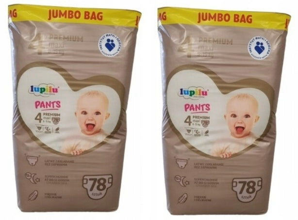 2x Diapers Lupilu Premium Pants 4 8-15kg 78pcs