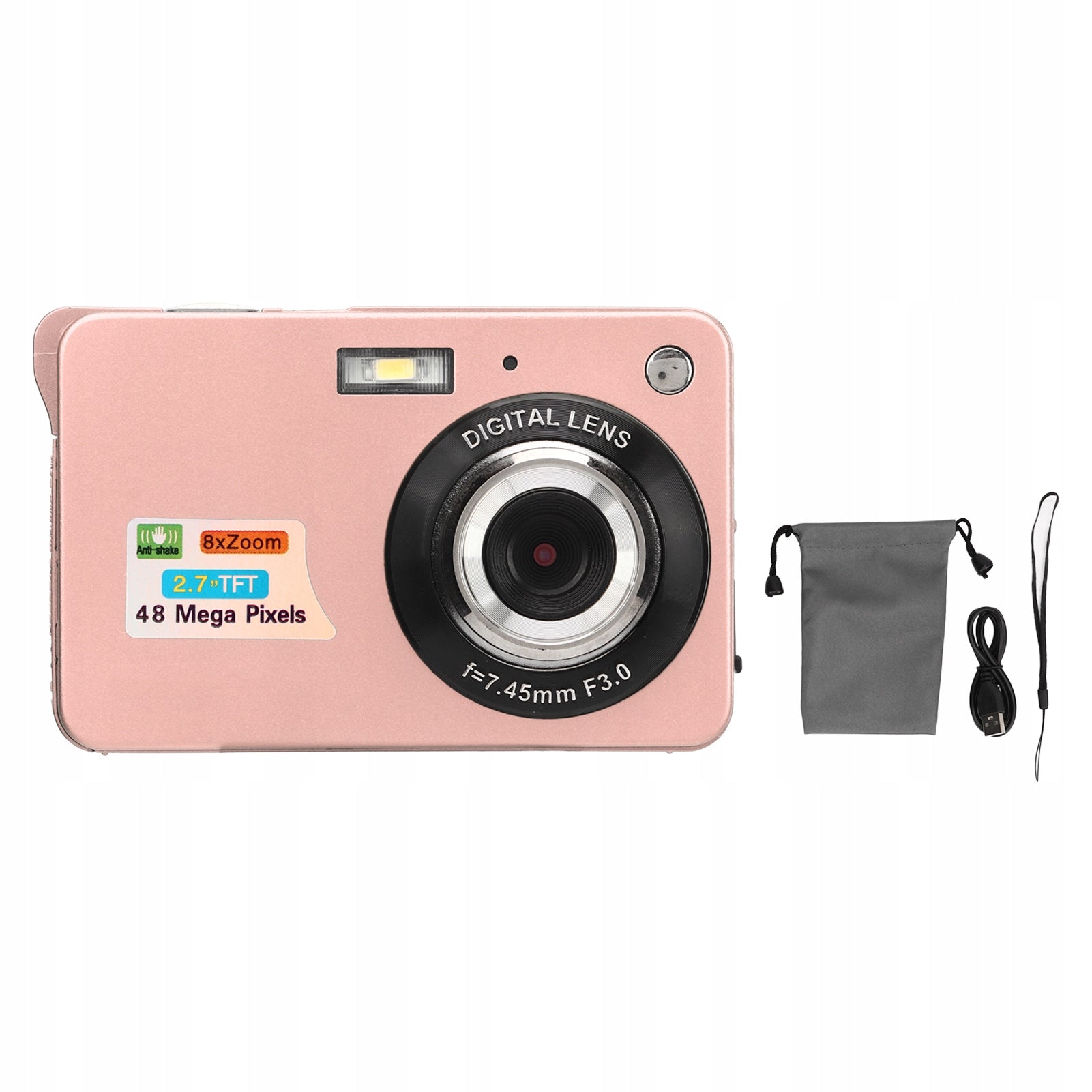 2x Digital Camera 4k 48 Mp 2 7 Inch Rozowy Brand no brand