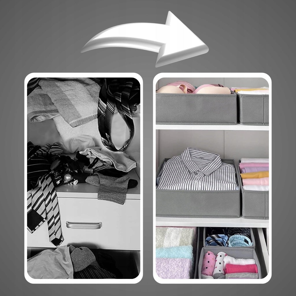2x Drawer Organizer Memflow Grey Folded 6 Pcs 28x28x10 Cm Kind drawer organizer