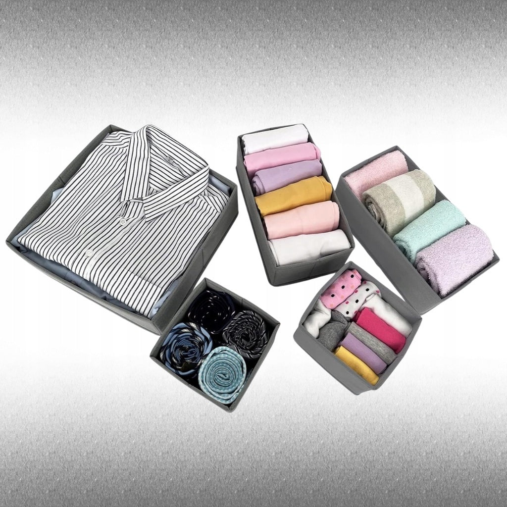 2x Drawer Organizer Memflow Grey Folded 6 Pcs 28x28x10 Cm Length 28 cm