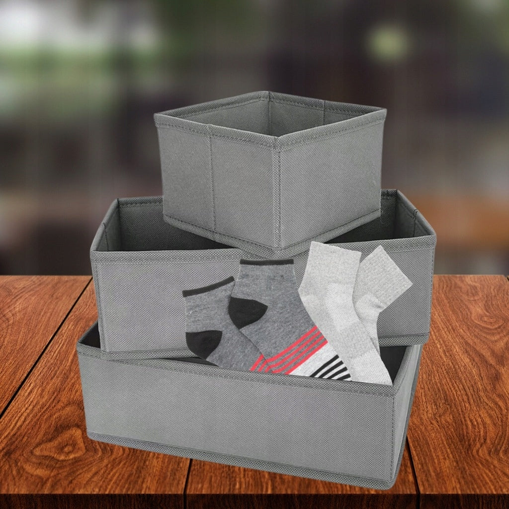 2x Drawer Organizer Memflow Grey Folded 6 Pcs 28x28x10 Cm Product width 28 cm