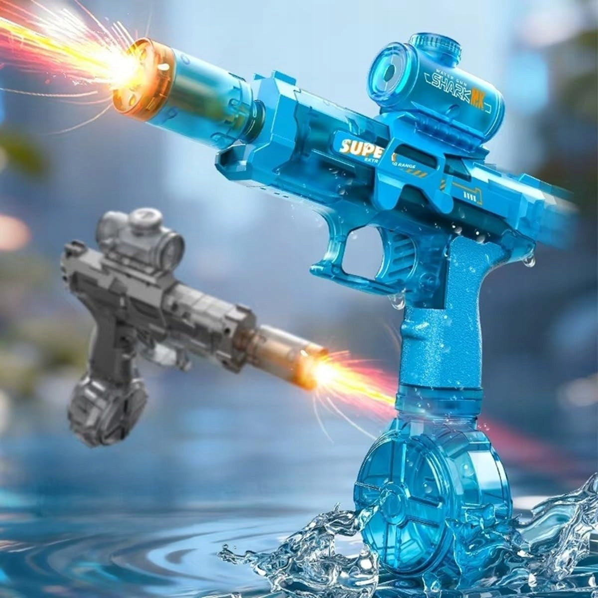 2x ELECTRIC WATER GUN AUTOMATIC RIFLE FOR CHILDREN LED AKU Brand Bedee