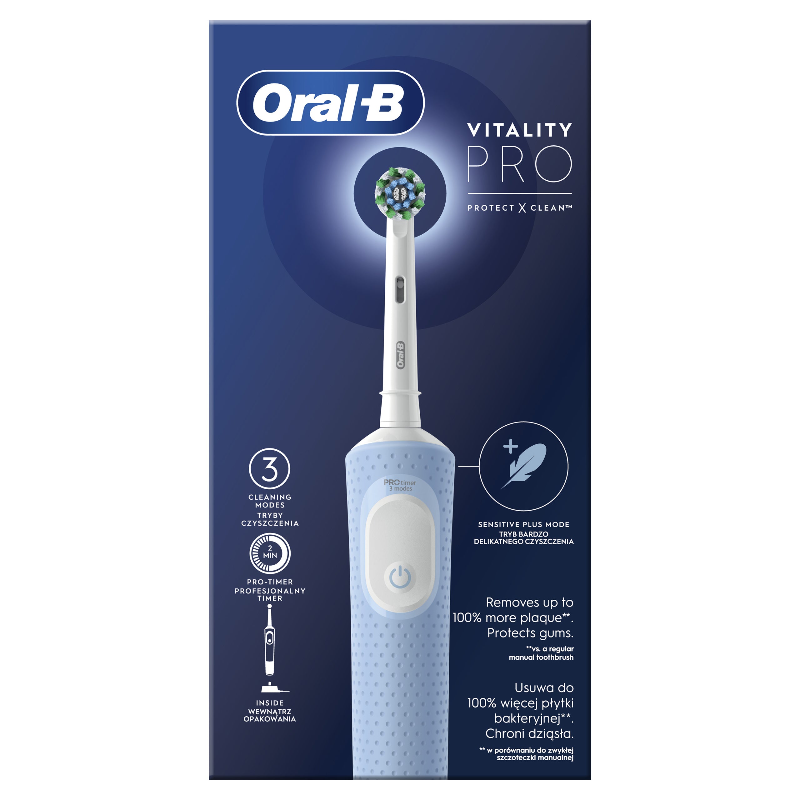 2x Electric toothbrush Oral B Vitality Pro D103 Blue Kind toothbrush