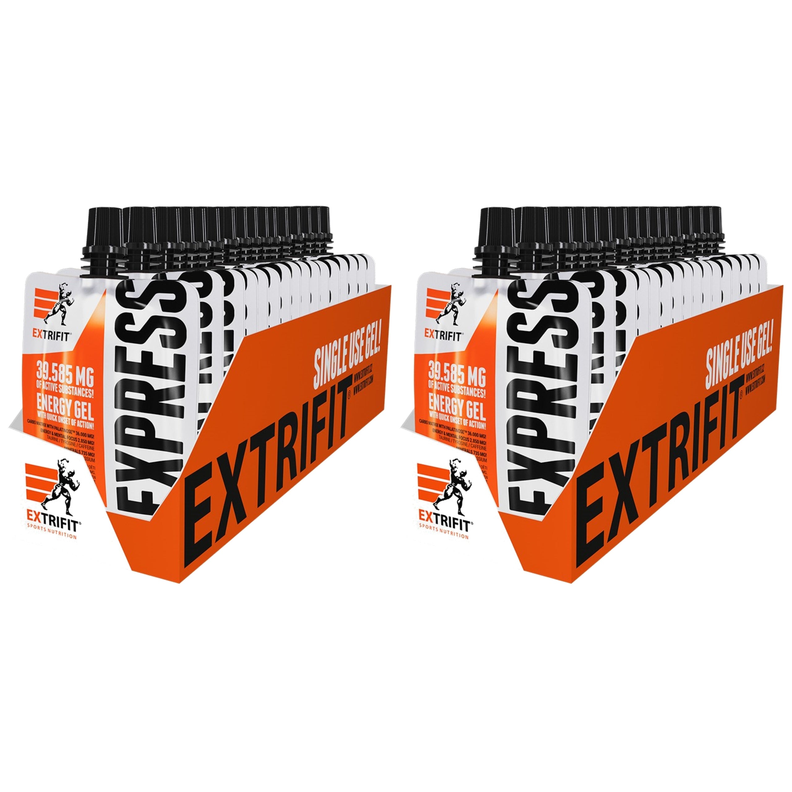 2x Energy Gel EXTRIFIT Express Gel 16x 80g Lime Caffeine Carbohydrate