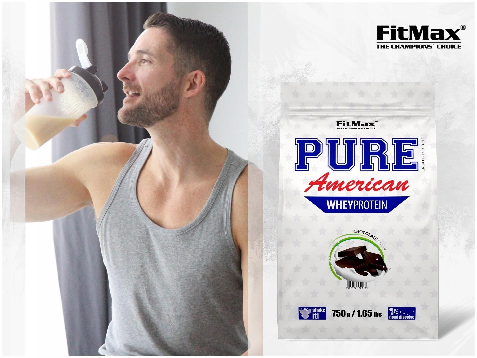 2x FITMAX PURE AMERICAN 750g WHEY PROTEIN CONCENTRATE Brand FitMax