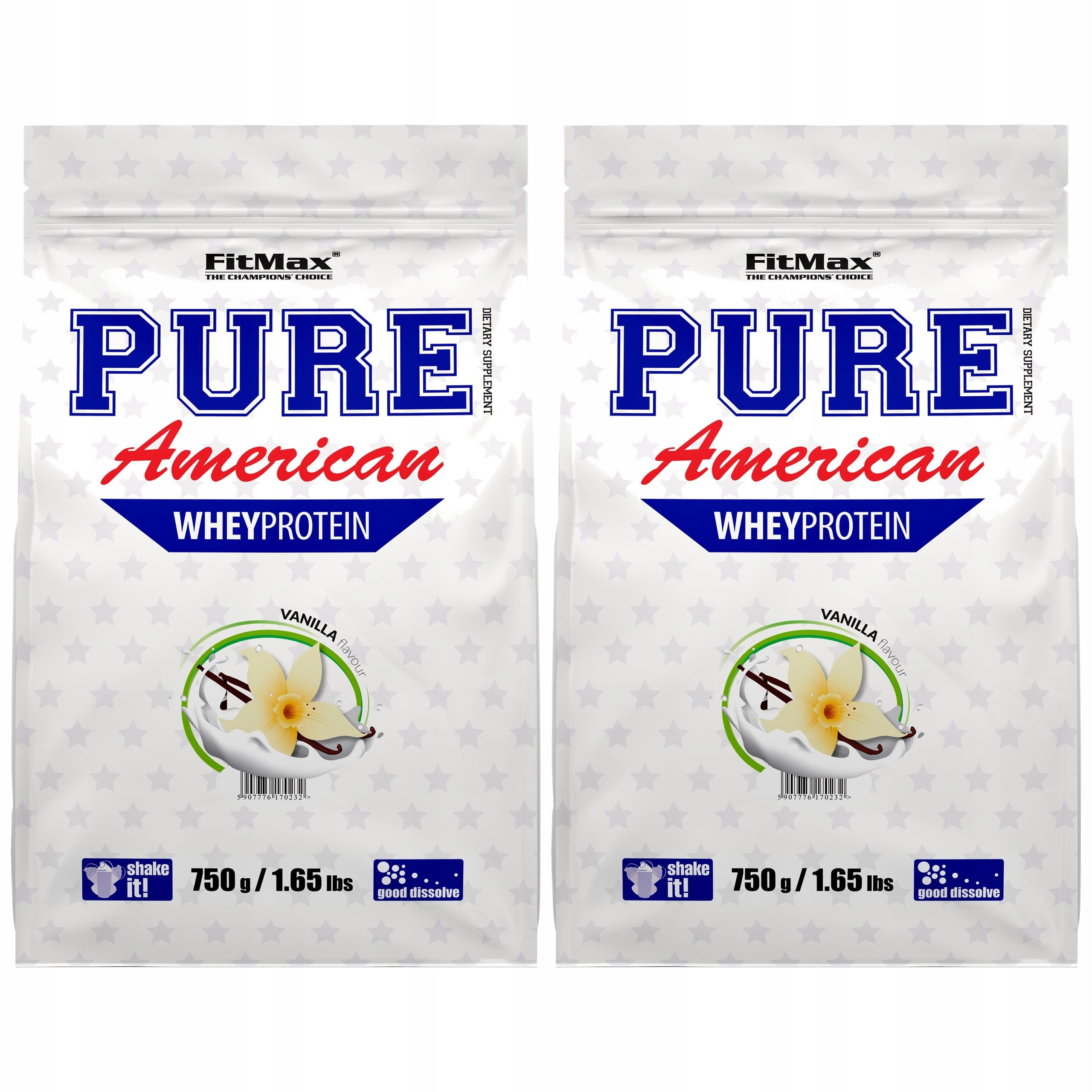 2x FITMAX PURE AMERICAN 750g WHEY STRENGTH WPC PROTEIN