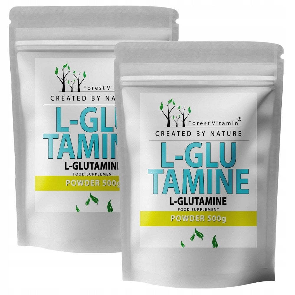 2x FOREST VITAMIN L-GLUTAMINE 500 g INTESTINAL CAPACITY REGENERATION FATIGUE Expiration date at least six months from the date of purchase