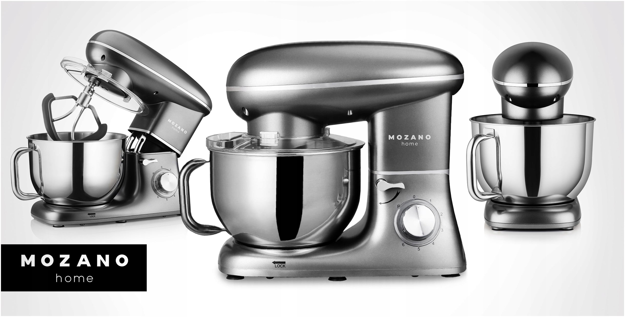 2x Food Processor Mozano Kitchen Machine 3200 Grey 2000w 3 Stirrers Power rating 2000 W