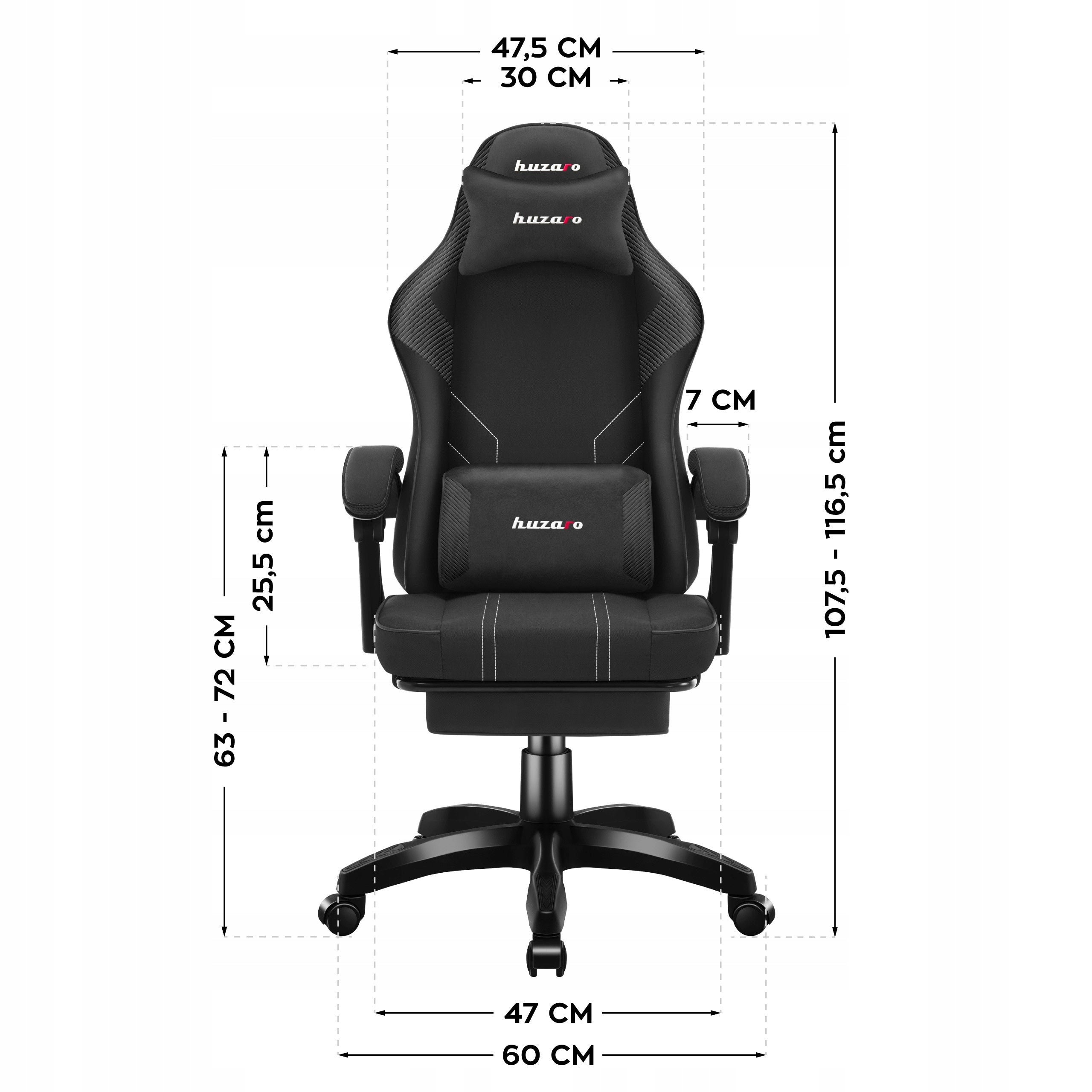 2x Force 3.7 Carbon Black Gaming Chair Brand Huzaro