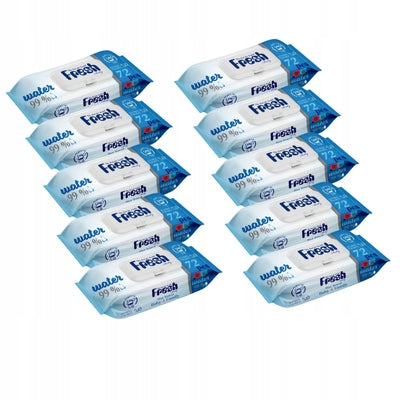 2x Fresh Baby Water 99% Wet Wipes with Clip 72 Pieces Manufacturer code 09119ROB