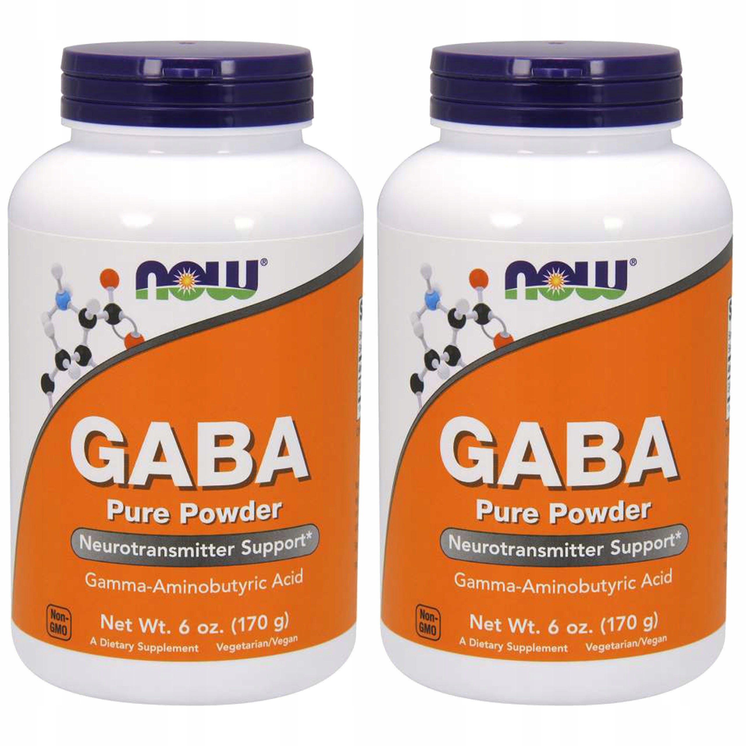 2x GABA Pure Power sleep regeneration relaxation stress 170g 340 servings NOW Foods