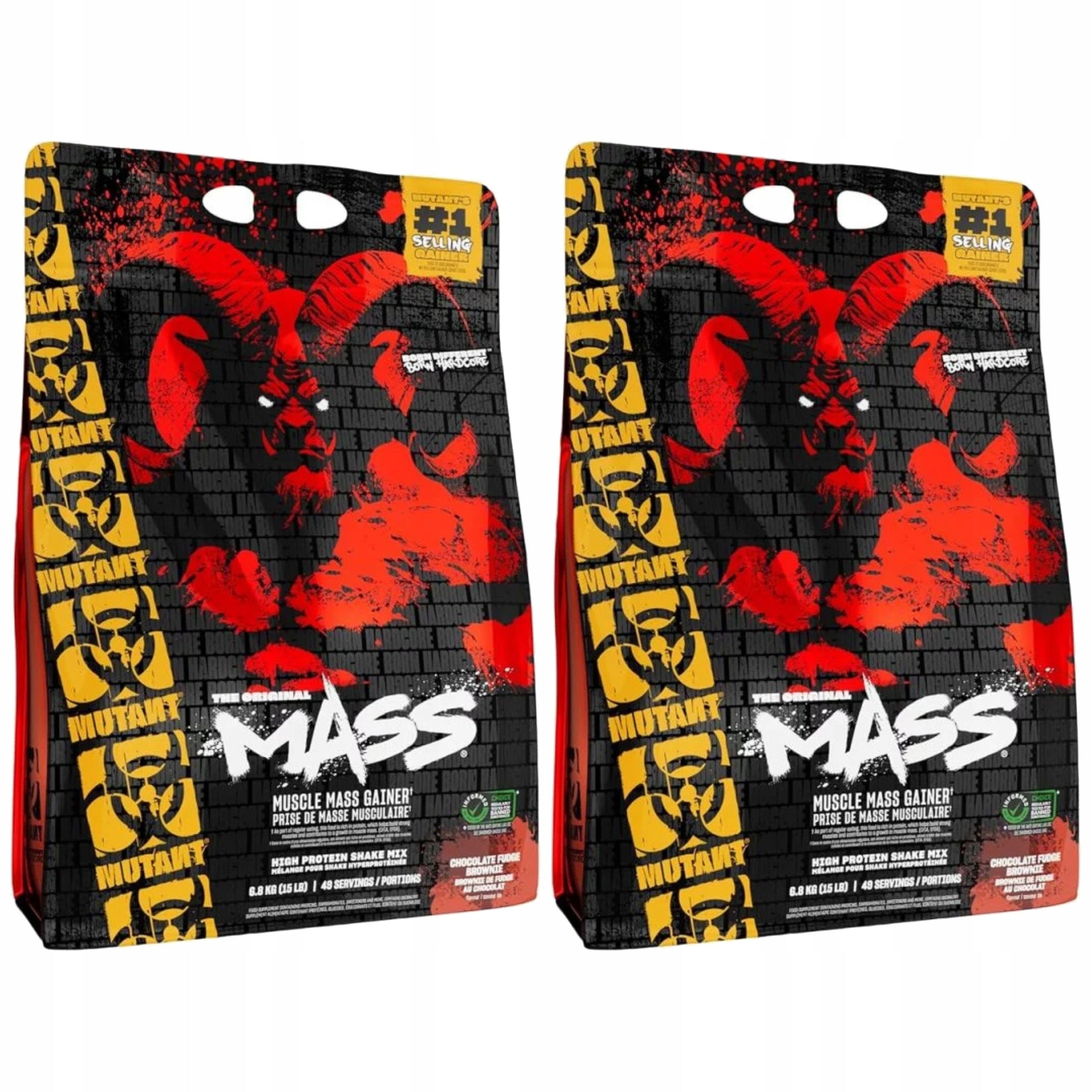 2x GAINER MUSCLE MASS 550 kcal 28g protein 6800g MUTANT MASS MUTANT
