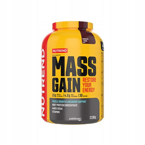 2x GAINER MUSCLE MASS CARBOHYDRATE PROTEIN 2100g CHOCOLATE NUTREND Expiration date at least six months from the date of purchase