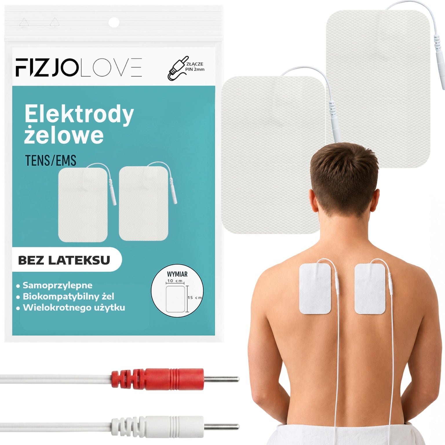 2x GEL ELECTRODE ELECTROSTIMULATOR TENS/EMS ELECTRODES PARA 10x15 cm