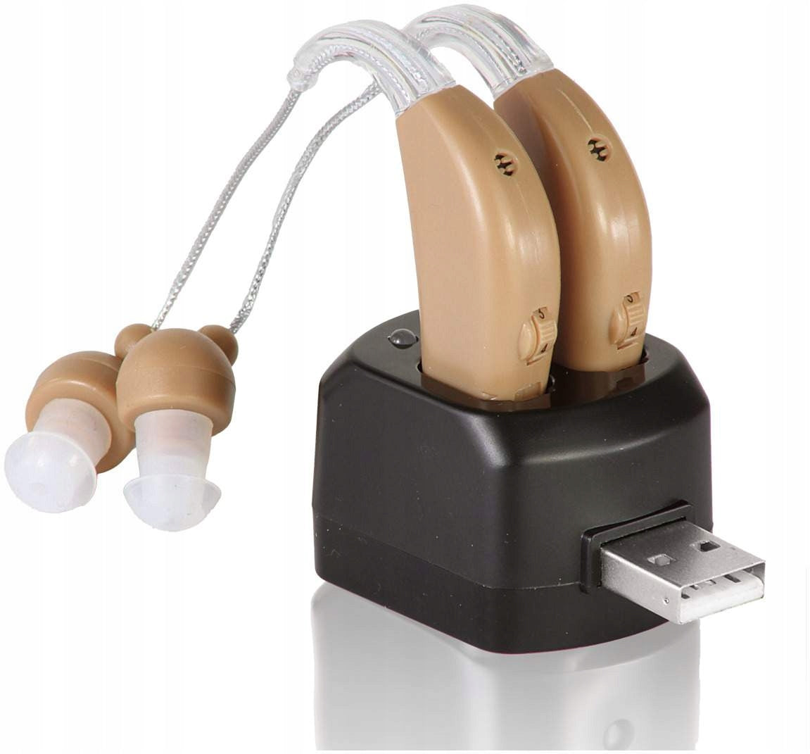 2x GERMAN HEARING AID SOUND AMPLIFIER BEHIND-THE-EAR LIGHT DISCREET