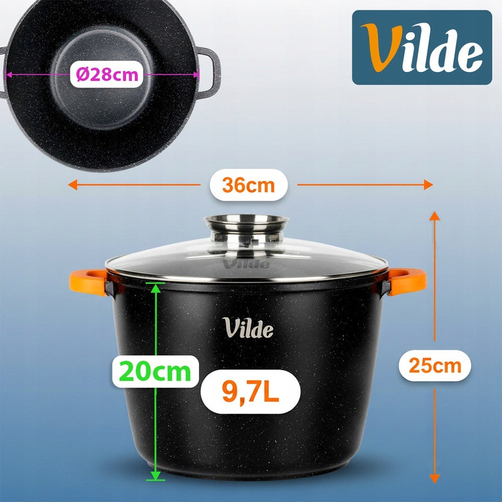 2x GRANITe pots set of gas pots induction VILDE 24 + 28 cm large Manufacturer code 5900670119178