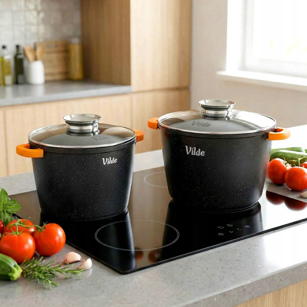 2x GRANITe pots set of gas pots induction VILDE 24 + 28 cm large Packaging status original