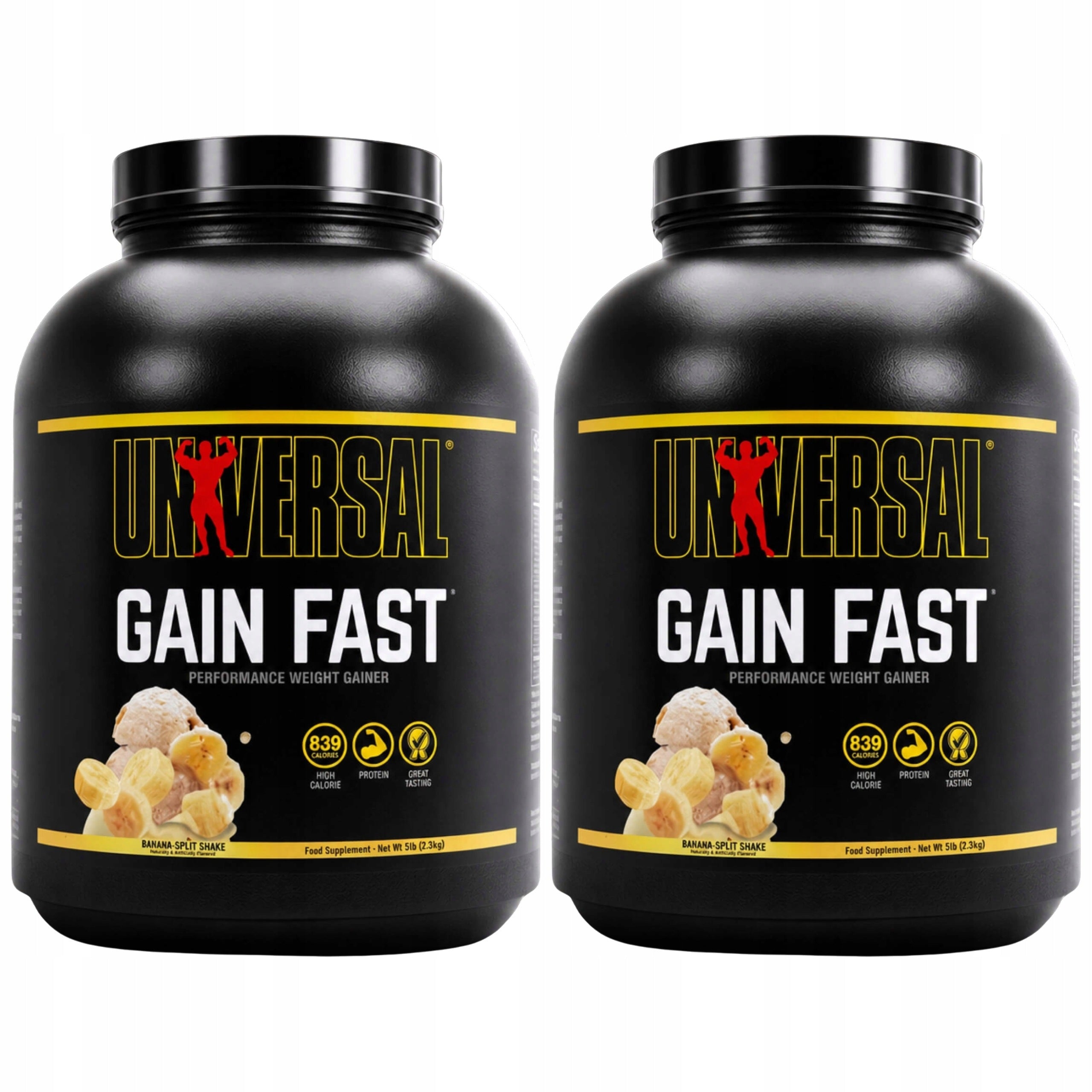 2x Gainer Protein Conditioner GAIN FAST 2300g Muscle Mass Banana UNIVERSAL