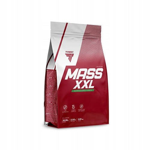 2x Gainer TREC Mass XXL 3kg Strawberry Protein Carbohydrates Muscle Mass Expiration date at least six months from the date of purchase