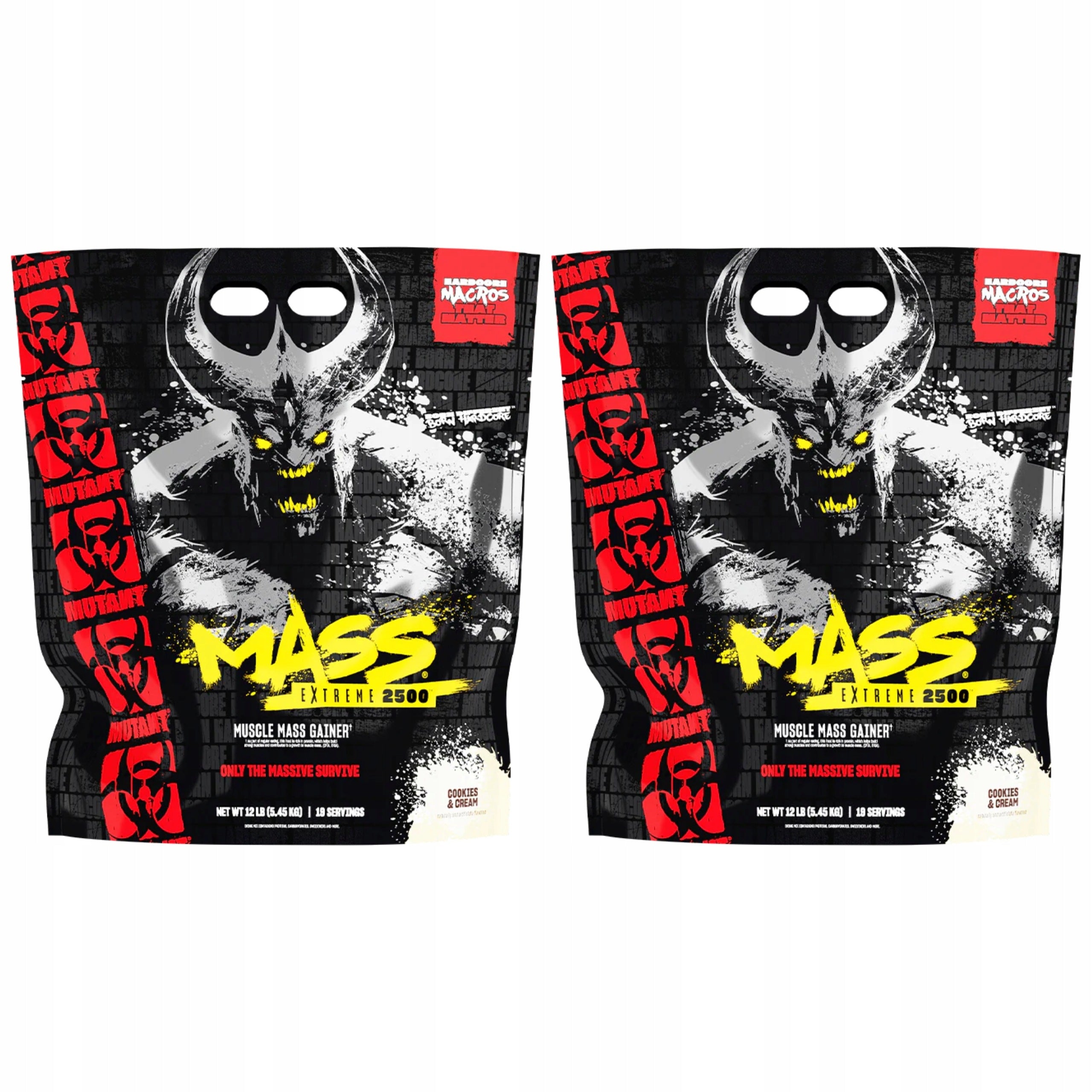 2x Gainer muscle mass 1070 kcal protein carbohydrates MUTANT Mass MUTANT