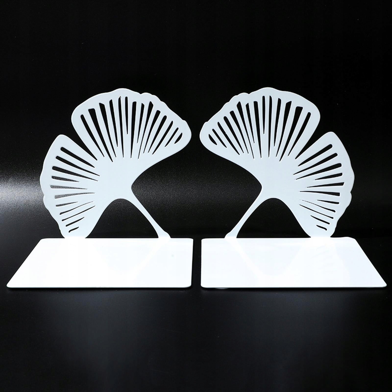 2x Ginkgo Leaf Bookend Unique Hollowed Out Bookend for Office Desk Kids Manufacturer code 08253155454