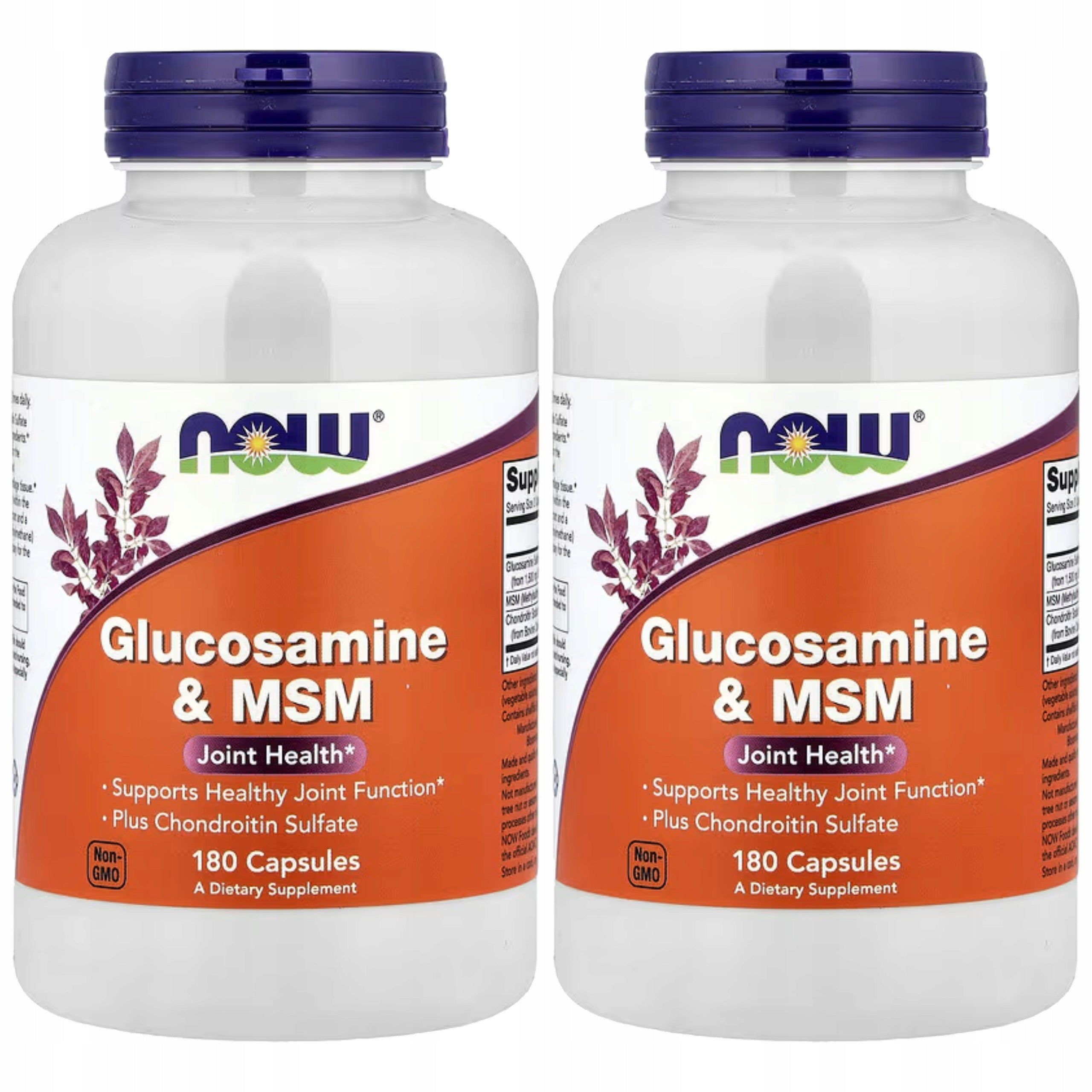 2x Glucosamine MSM Chondroitin 180 capsules Joints Cartilage NOW