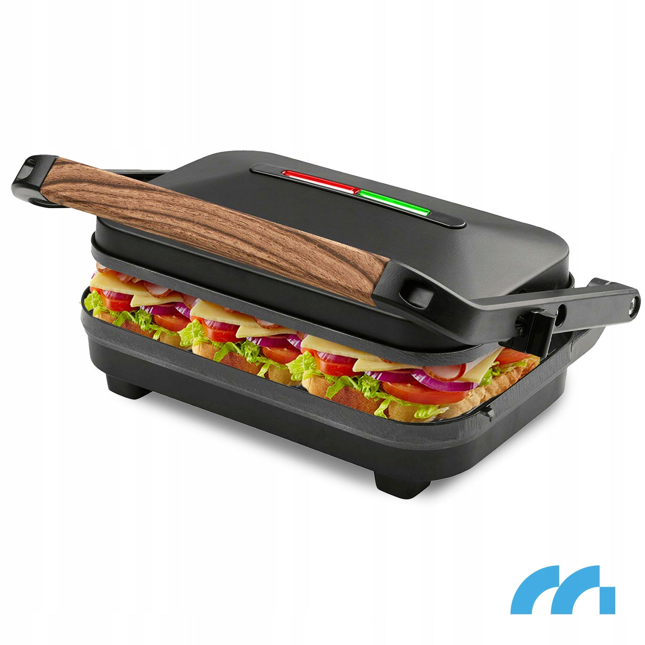 2x Grill Electric Sandwich Toaster Panini Toaster Folded Non Stick Brand Maltec