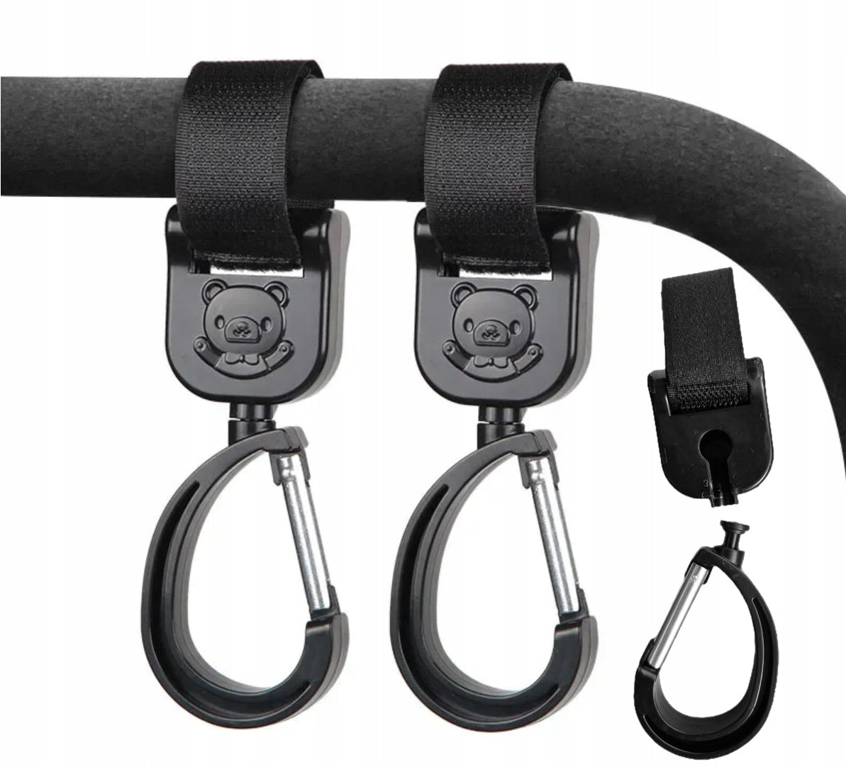 2x HOOK ATTACHMENT PENDANT BAG HOLDER FOR BABY STROLLER