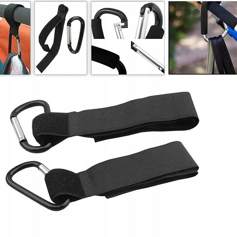 2x HOOK WITH VELCRO BAG STROLLER BACKPACK SET STRONG DURABLE Brand Mawe