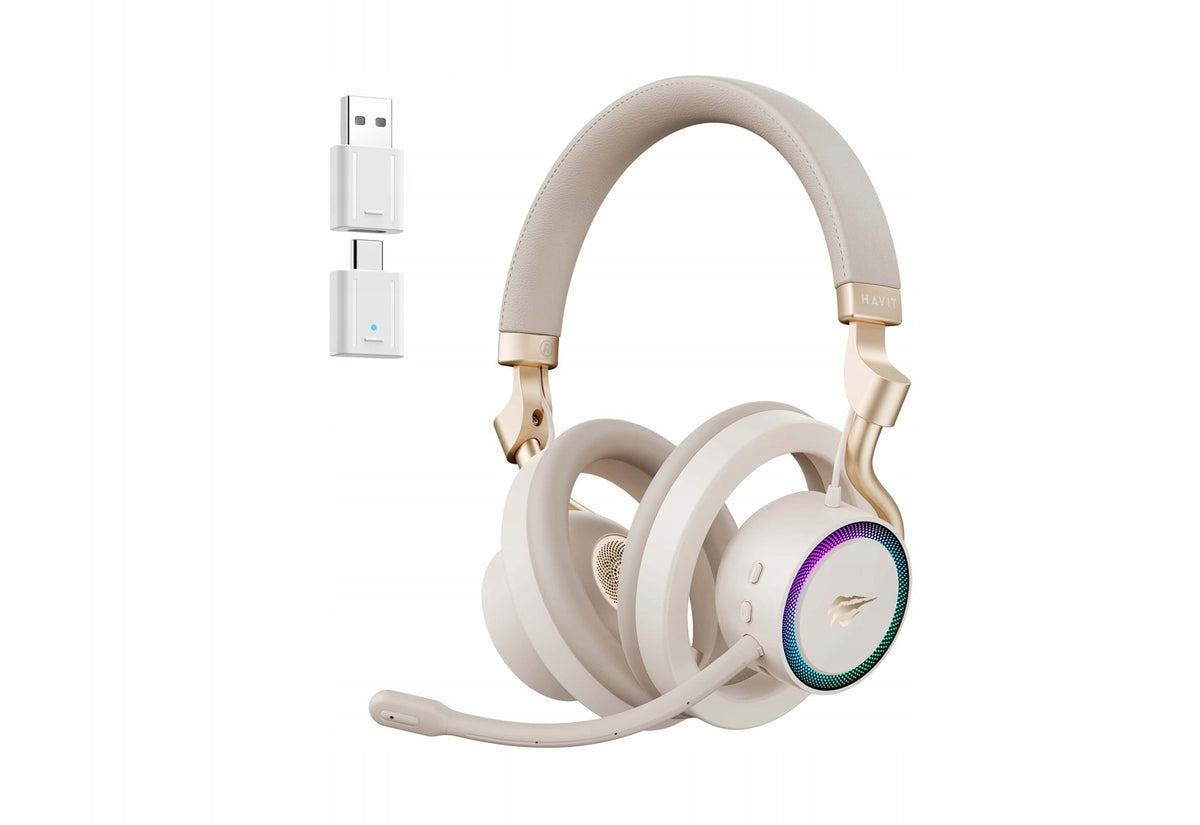 2x Havit Fuxi-H8 Open Wireless Gaming Headphones (Gold)